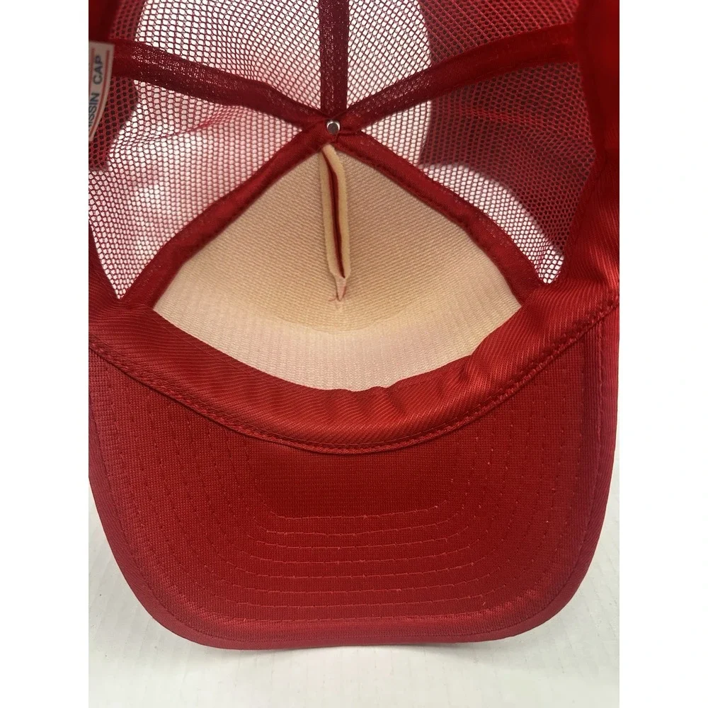 Vtg Farmall Tractors Trucker hat Logo Mesh Foam SnapBack Farm